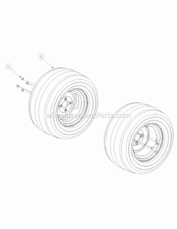 Wheel Assembly Diagram and Parts List for M48-KHS 53AB5B5M750 Cub Cadet Sprayer